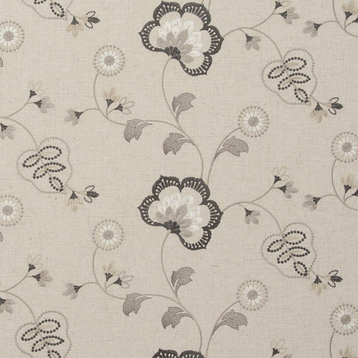 CLARKE AND CLARKE F0735/03.CAC.0 CHATSWORTH CHARCOAL Fabric - Eade's Wallpaper