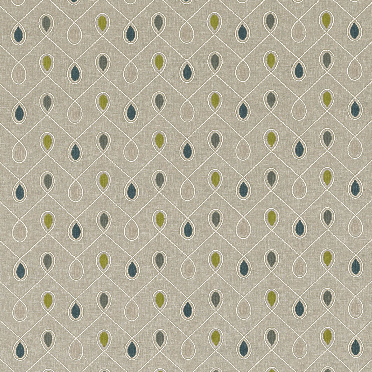 CLARKE AND CLARKE F0936/06.CAC.0 HEALEY TEAL/ACACIA Fabric - Eade's Wallpaper