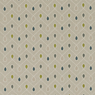 CLARKE AND CLARKE F0936/06.CAC.0 HEALEY TEAL/ACACIA Fabric - Eade's Wallpaper