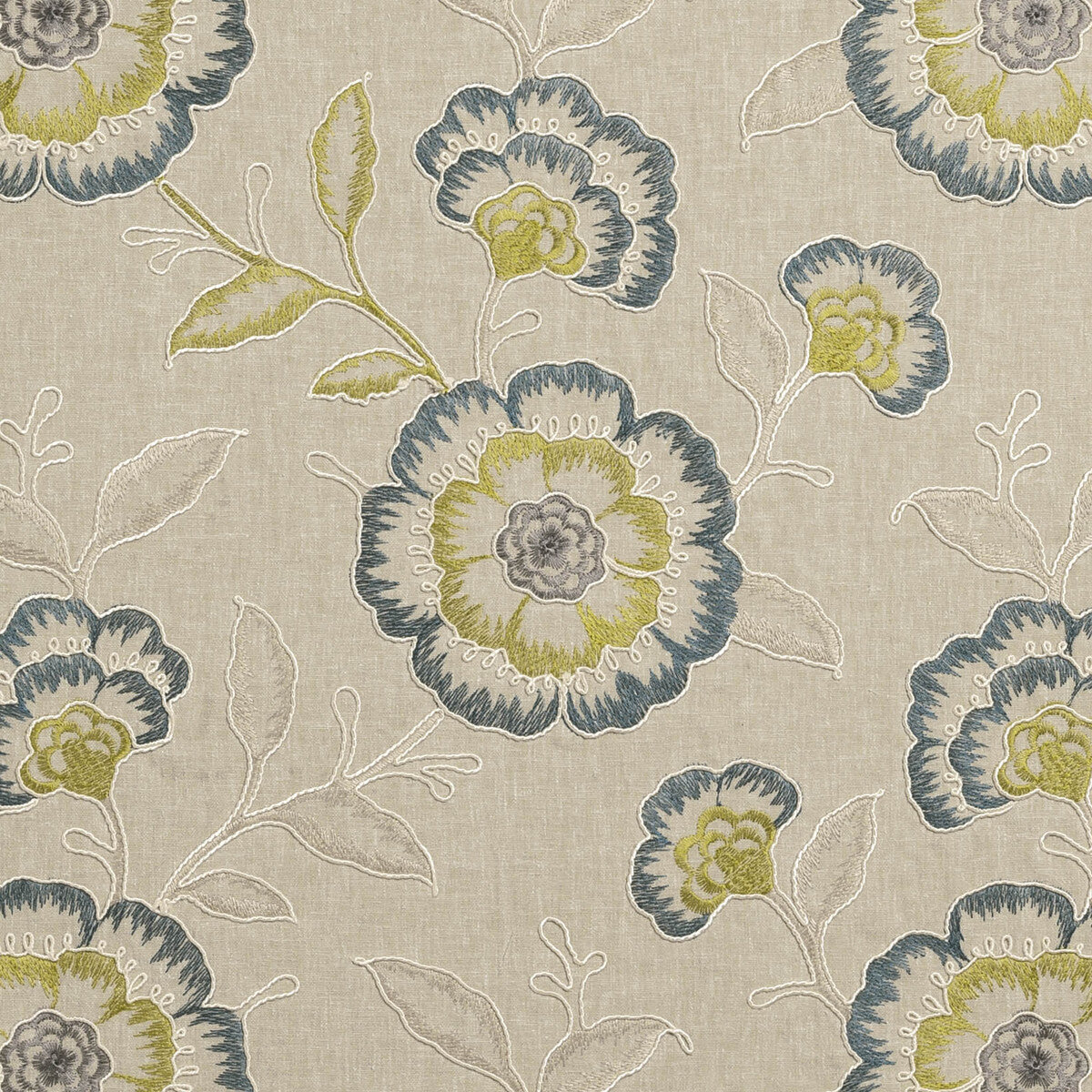 CLARKE AND CLARKE F0940/06.CAC.0 RICHMOND TEAL/ACACIA Fabric - Eade's Wallpaper