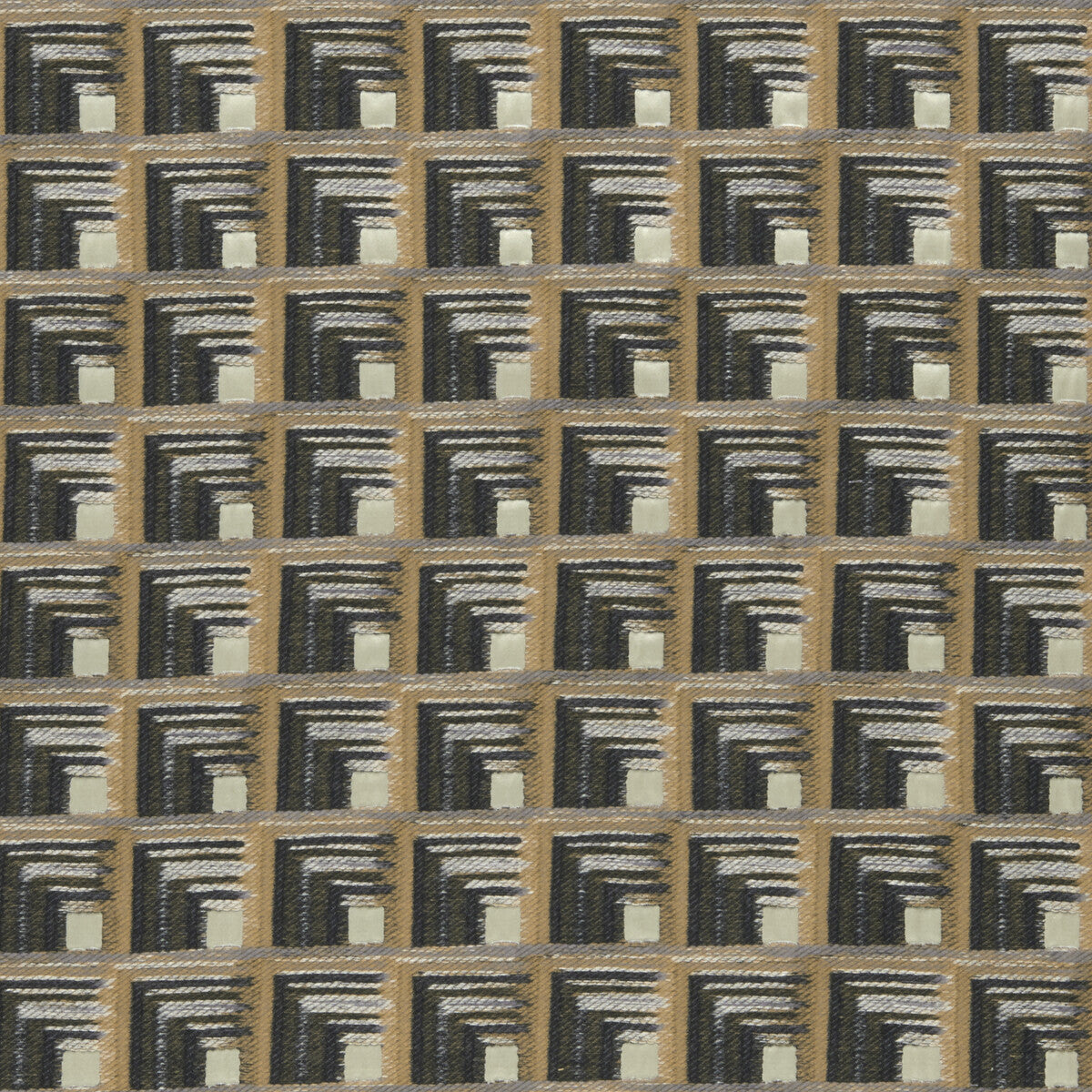 CLARKE AND CLARKE F0959/01.CAC.0 ONI CHARCOAL/CINNAMON Fabric - Eade's Wallpaper