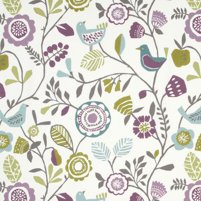 CLARKE AND CLARKE F0990/02.CAC.0 FOLKI HEATHER/OLIVE Fabric - Eade's Wallpaper