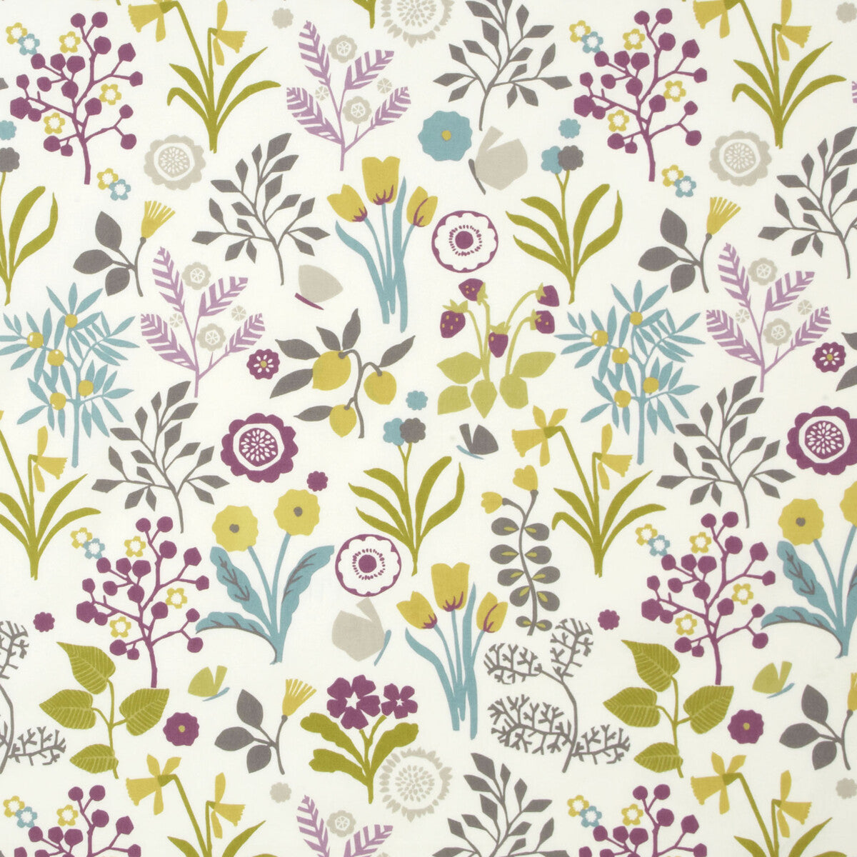 CLARKE AND CLARKE F0991/02.CAC.0 FRIDA HEATHER/OLIVE Fabric - Eade's Wallpaper