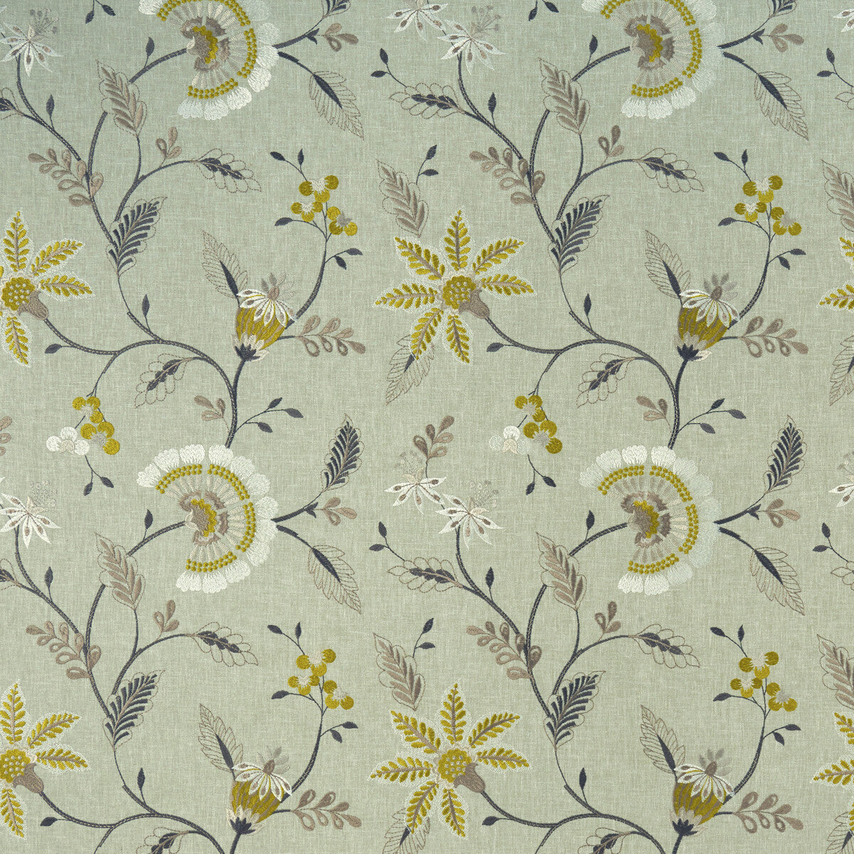 CLARKE AND CLARKE F1004/01.CAC.0 DELAMERE CHARTREUSE Fabric - Eade's Wallpaper