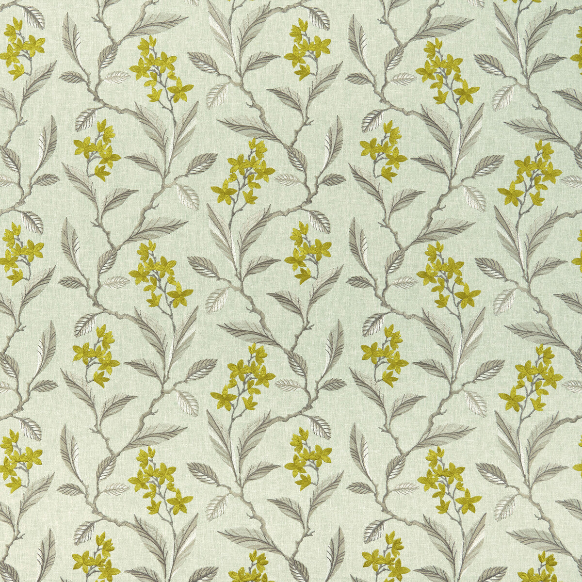 CLARKE AND CLARKE F1008/01.CAC.0 MELROSE CHARTREUSE Fabric - Eade's Wallpaper
