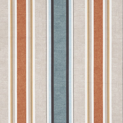 CLARKE AND CLARKE F1065/06.CAC.0 LUELLA TEAL/SPICE Fabric - Eade's Wallpaper