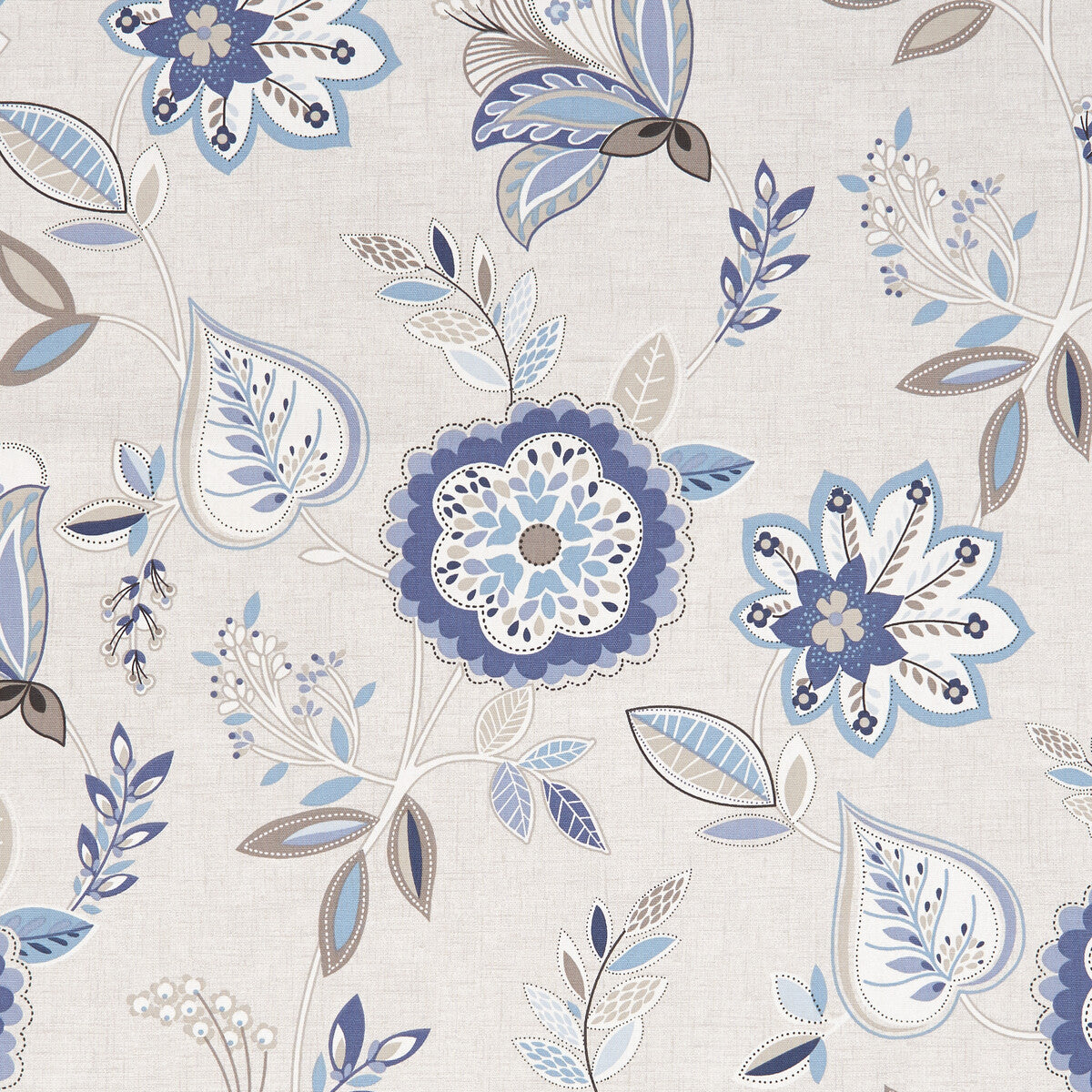 CLARKE AND CLARKE F1066/03.CAC.0 OCTAVIA DENIM Fabric - Eade's Wallpaper