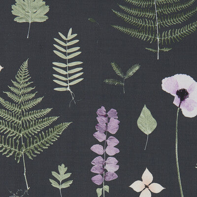 CLARKE AND CLARKE F1089/03.CAC.0 HERBARIUM HEATHER/EBONY Fabric - Eade's Wallpaper