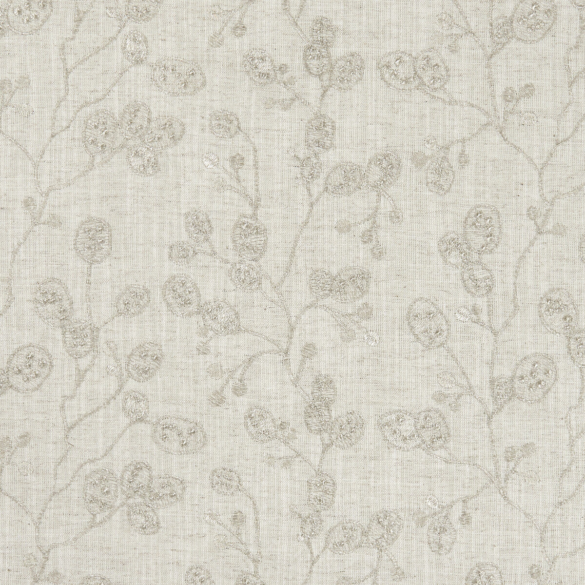 CLARKE AND CLARKE F1090/04.CAC.0 HONESTY NATURAL/GILVER Fabric - Eade's Wallpaper