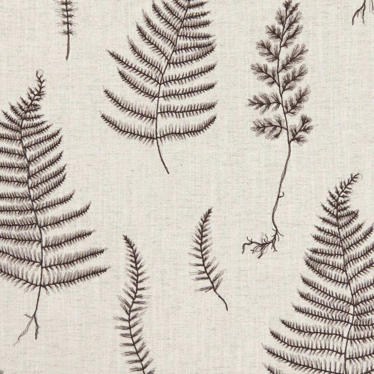 CLARKE AND CLARKE F1092/01.CAC.0 LORELLE CHARCOAL/LINEN Fabric - Eade's Wallpaper