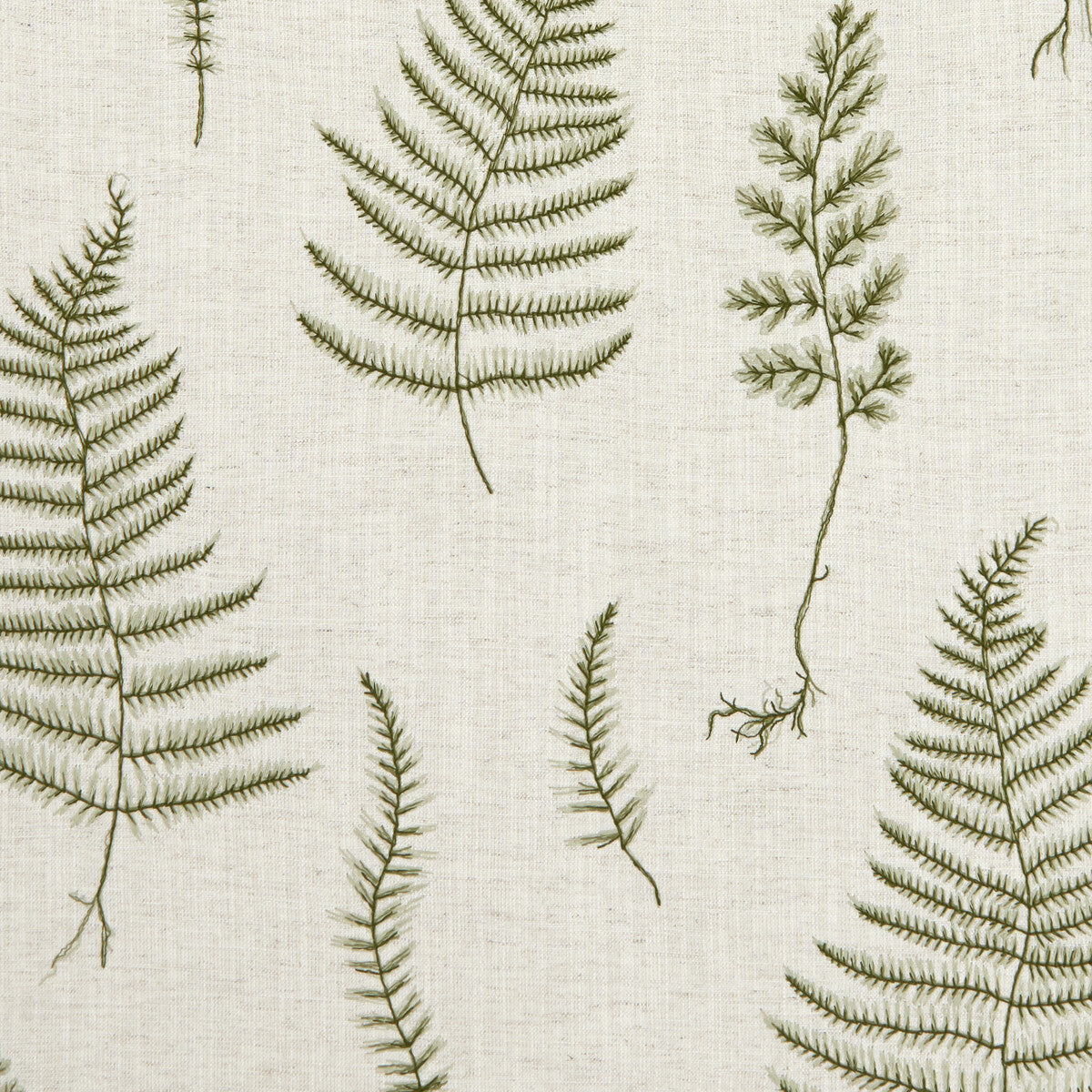 CLARKE AND CLARKE F1092/03.CAC.0 LORELLE NATURAL/FOREST Fabric - Eade's Wallpaper