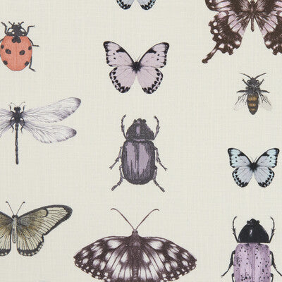 CLARKE AND CLARKE F1093/03.CAC.0 PAPILIO HEATHER/IVORY Fabric - Eade's Wallpaper