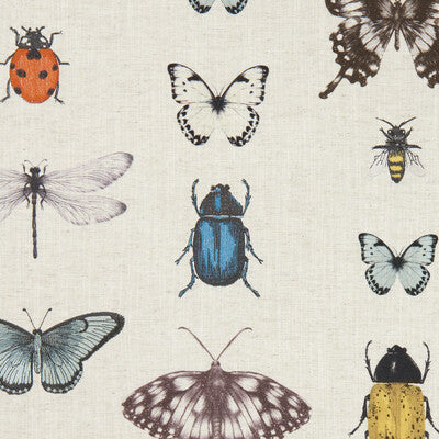 CLARKE AND CLARKE F1093/04.CAC.0 PAPILIO MINERAL/LINEN Fabric - Eade's Wallpaper
