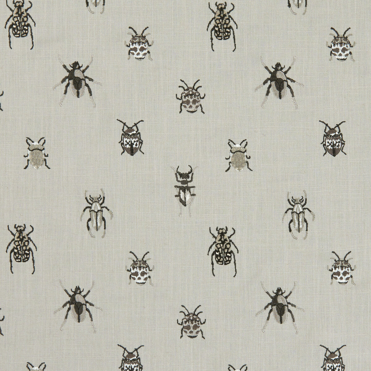 CLARKE AND CLARKE F1095/01.CAC.0 BEETLE CHARCOAL/NATURAL Fabric - Eade's Wallpaper
