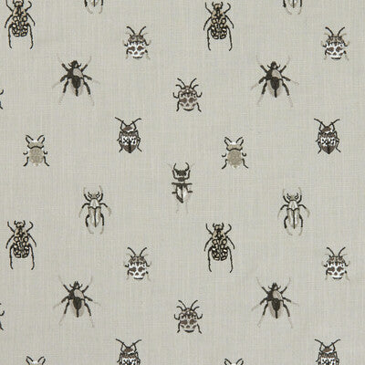 CLARKE AND CLARKE F1095/01.CAC.0 BEETLE CHARCOAL/NATURAL Fabric - Eade's Wallpaper