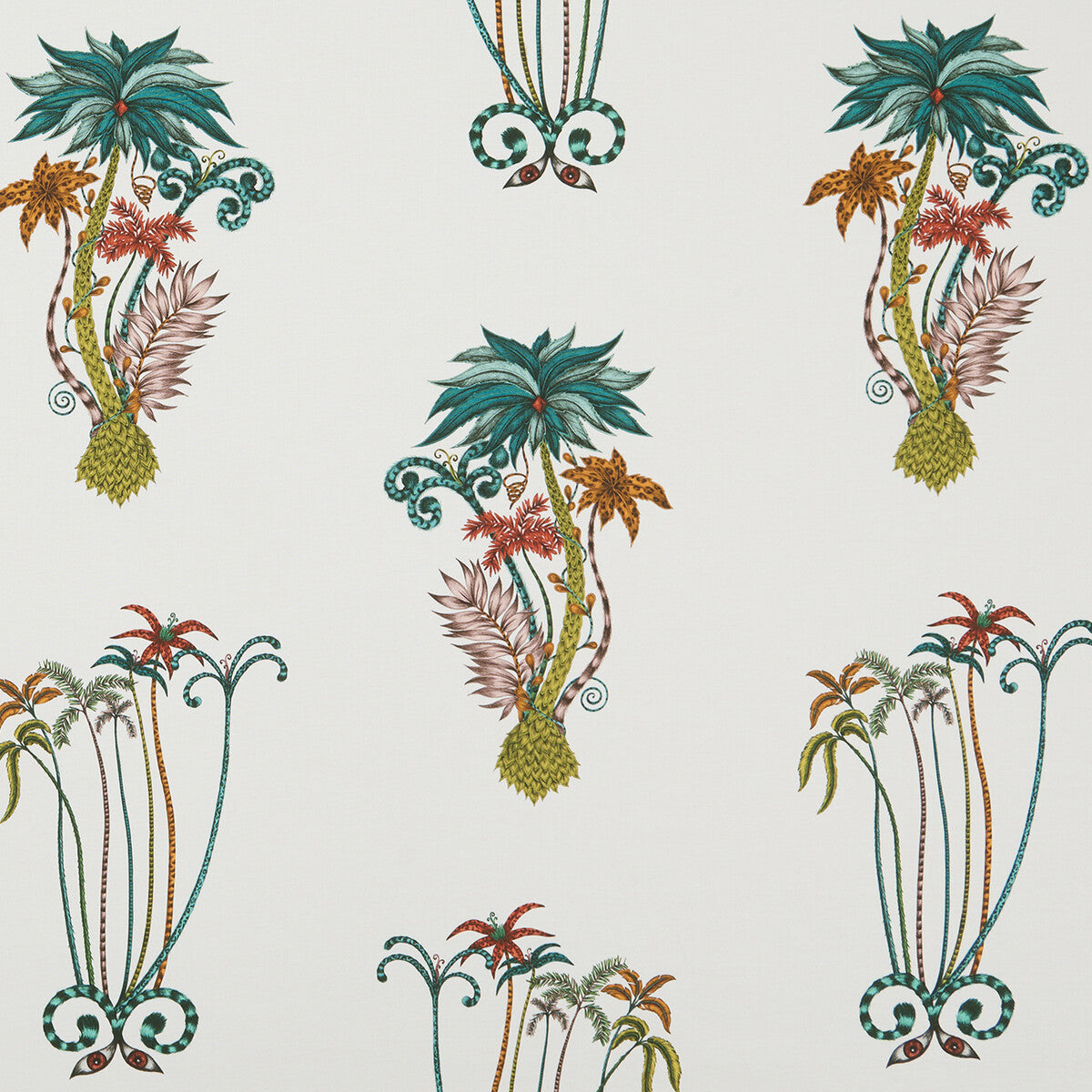 CLARKE AND CLARKE F1110/02.CAC.0 JUNGLE PALMS JUNGLE Fabric - Eade's Wallpaper