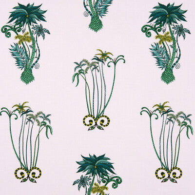 CLARKE AND CLARKE F1110/04.CAC.0 JUNGLE PALMS PINK Fabric - Eade's Wallpaper