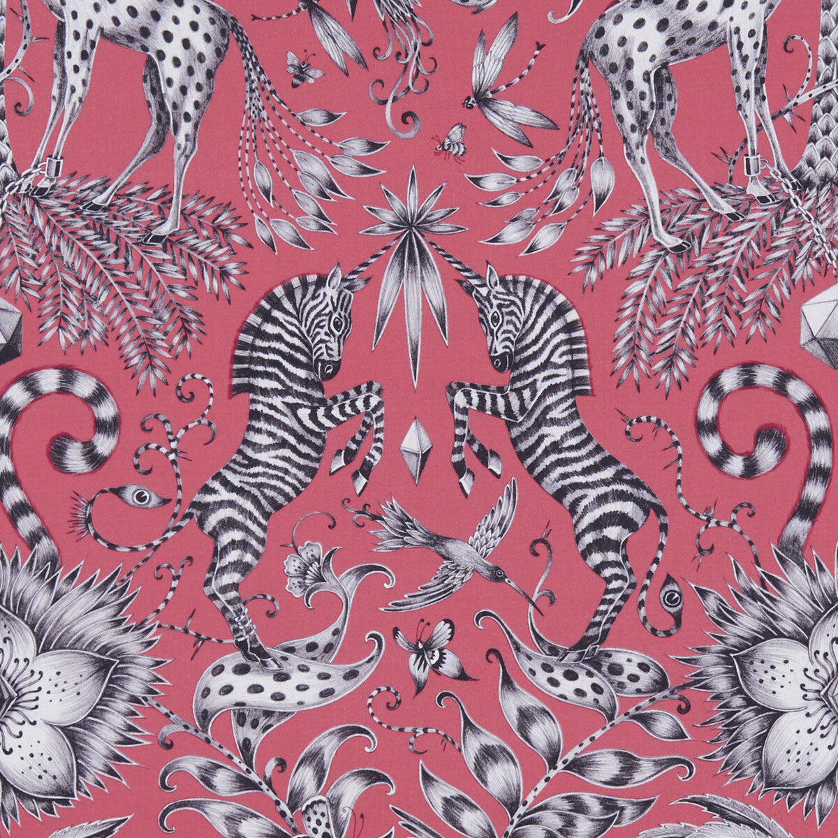 CLARKE AND CLARKE F1111/04.CAC.0 KRUGER MAGENTA Fabric - Eade's Wallpaper