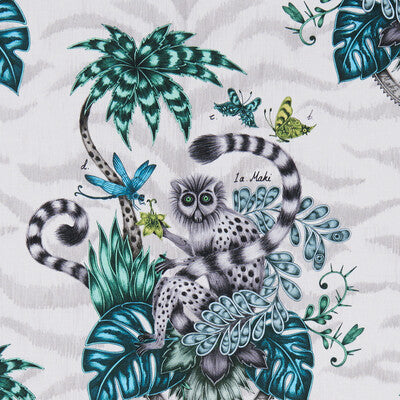 CLARKE AND CLARKE F1112/01.CAC.0 LEMUR JUNGLE Fabric - Eade's Wallpaper