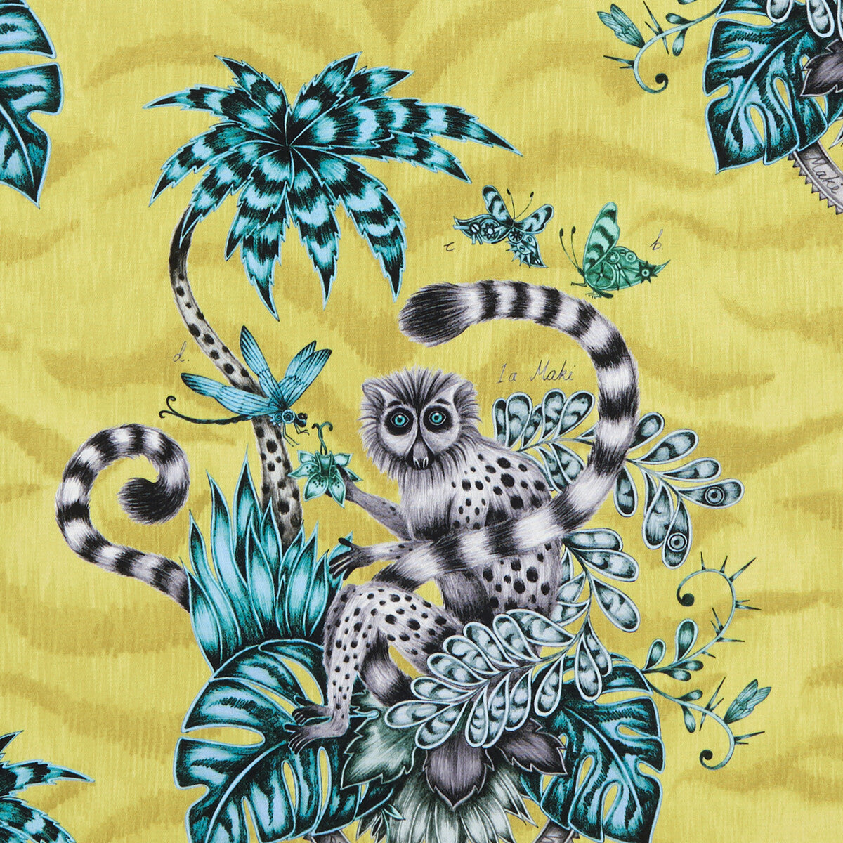 CLARKE AND CLARKE F1112/02.CAC.0 LEMUR LIME Fabric - Eade's Wallpaper