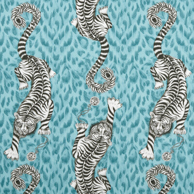 CLARKE AND CLARKE F1114/04.CAC.0 TIGRIS TEAL Fabric - Eade's Wallpaper