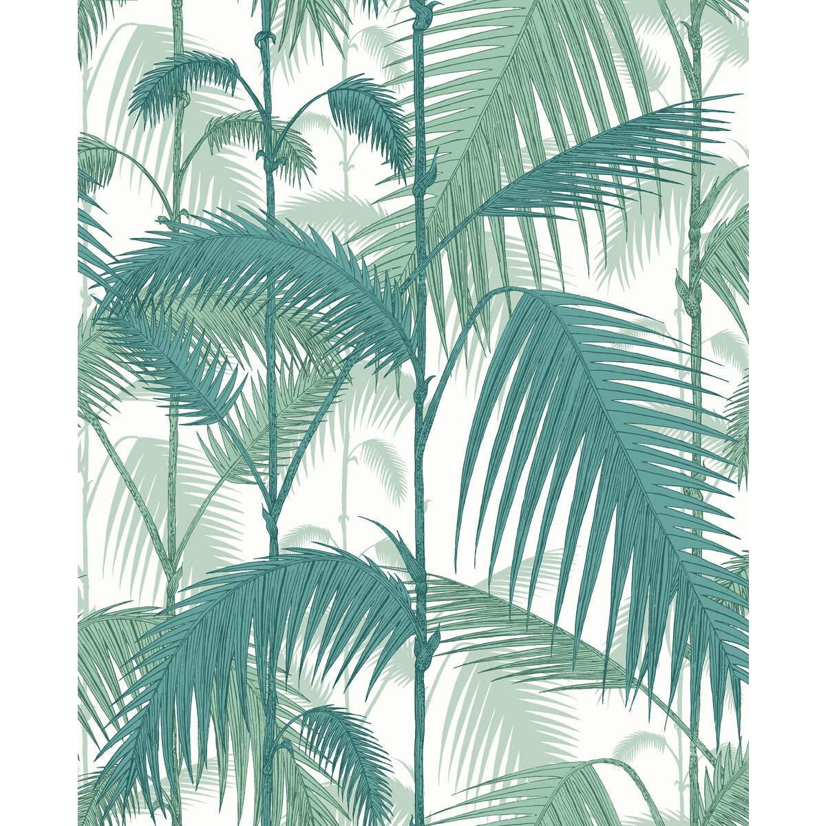 COLE & SON F111/2005L.CS.0 PALM JUNGLE TEA VIRID CHLK Fabric - Eade's Wallpaper