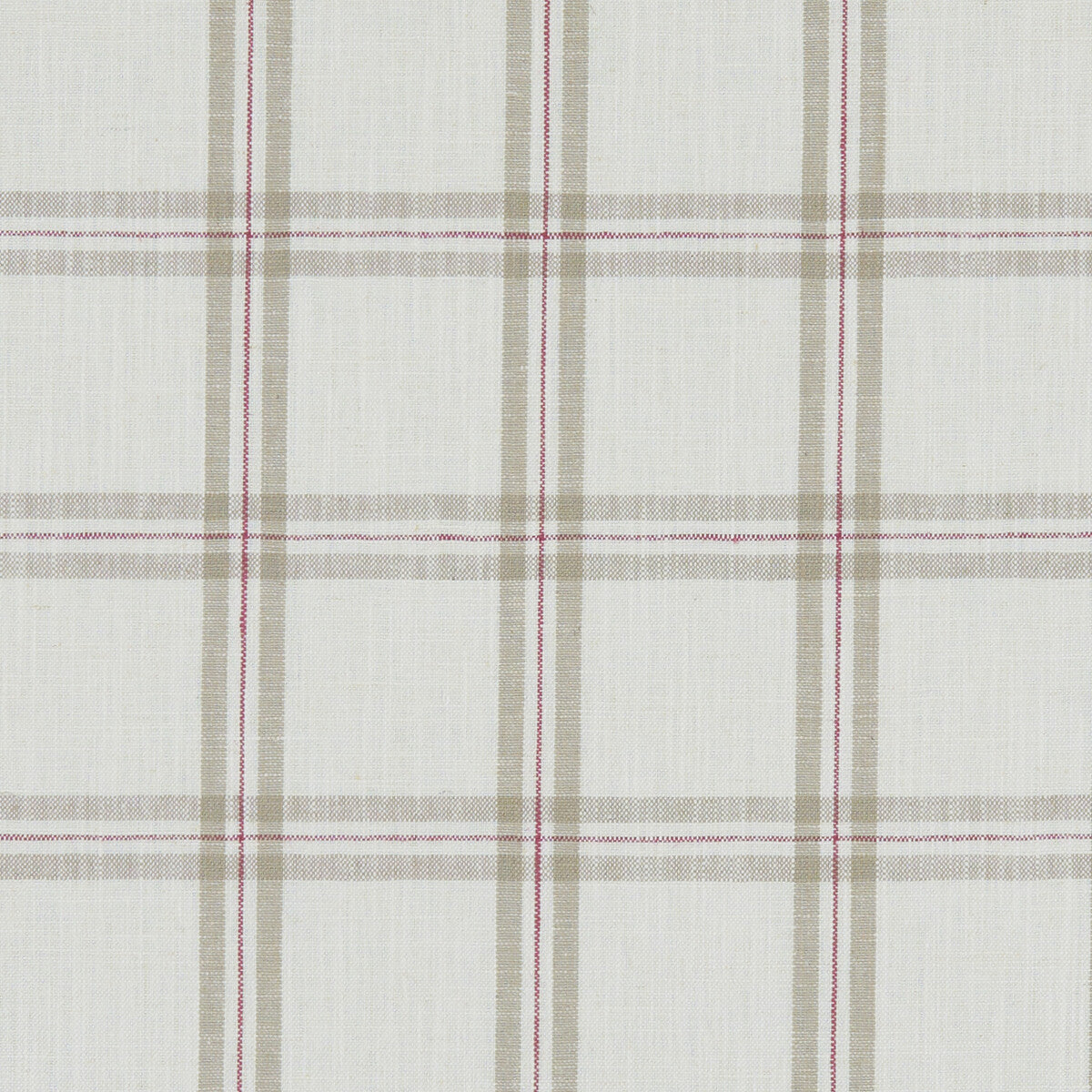 CLARKE AND CLARKE F1124/06.CAC.0 KELMSCOTT RASPBERRY/LINEN Fabric - Eade's Wallpaper