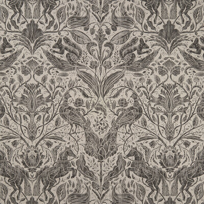CLARKE AND CLARKE F1158/01.CAC.0 FOREST TRAIL CHARCOAL Fabric - Eade's Wallpaper