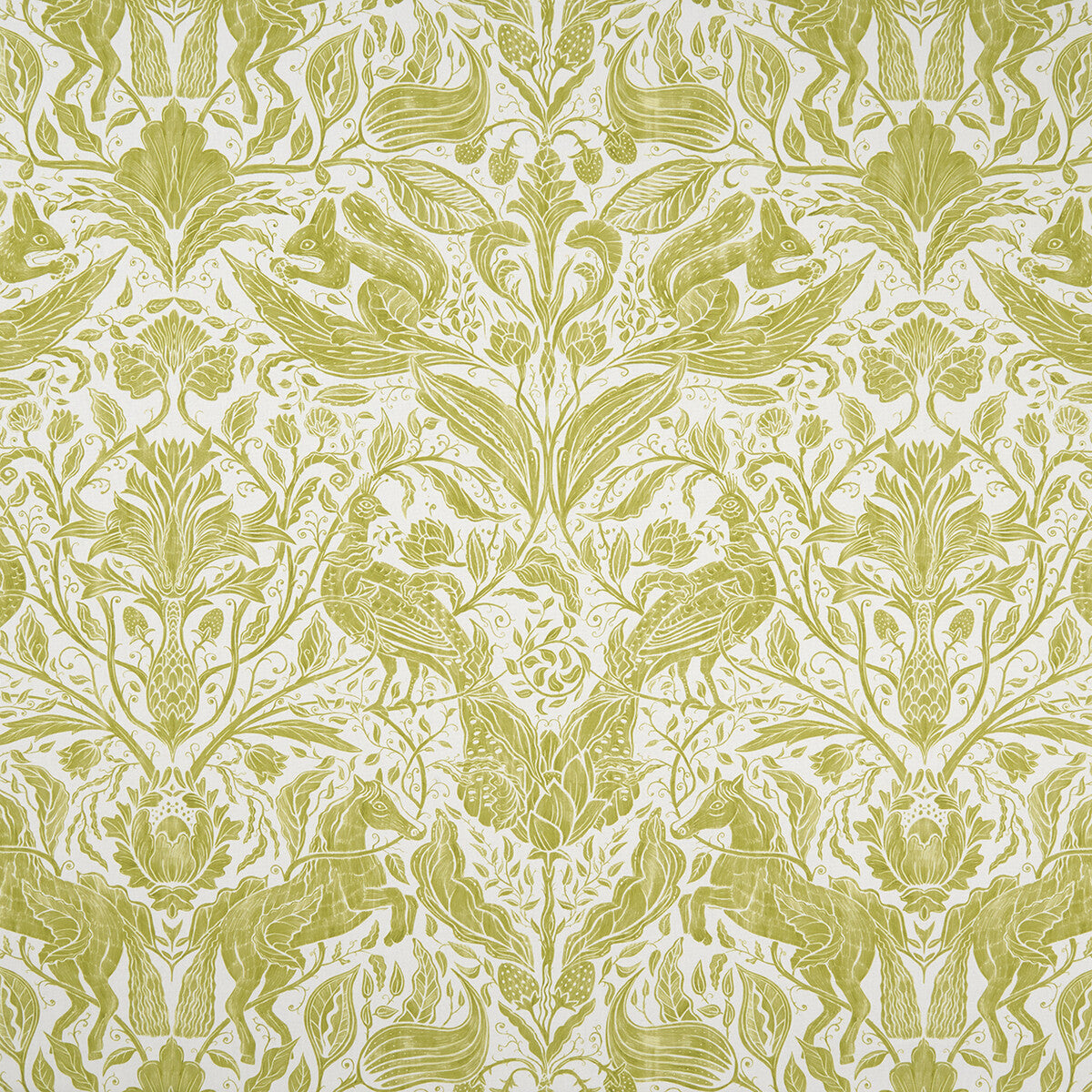 CLARKE AND CLARKE F1159/01.CAC.0 FOREST TRAIL CITRUS Fabric - Eade's Wallpaper