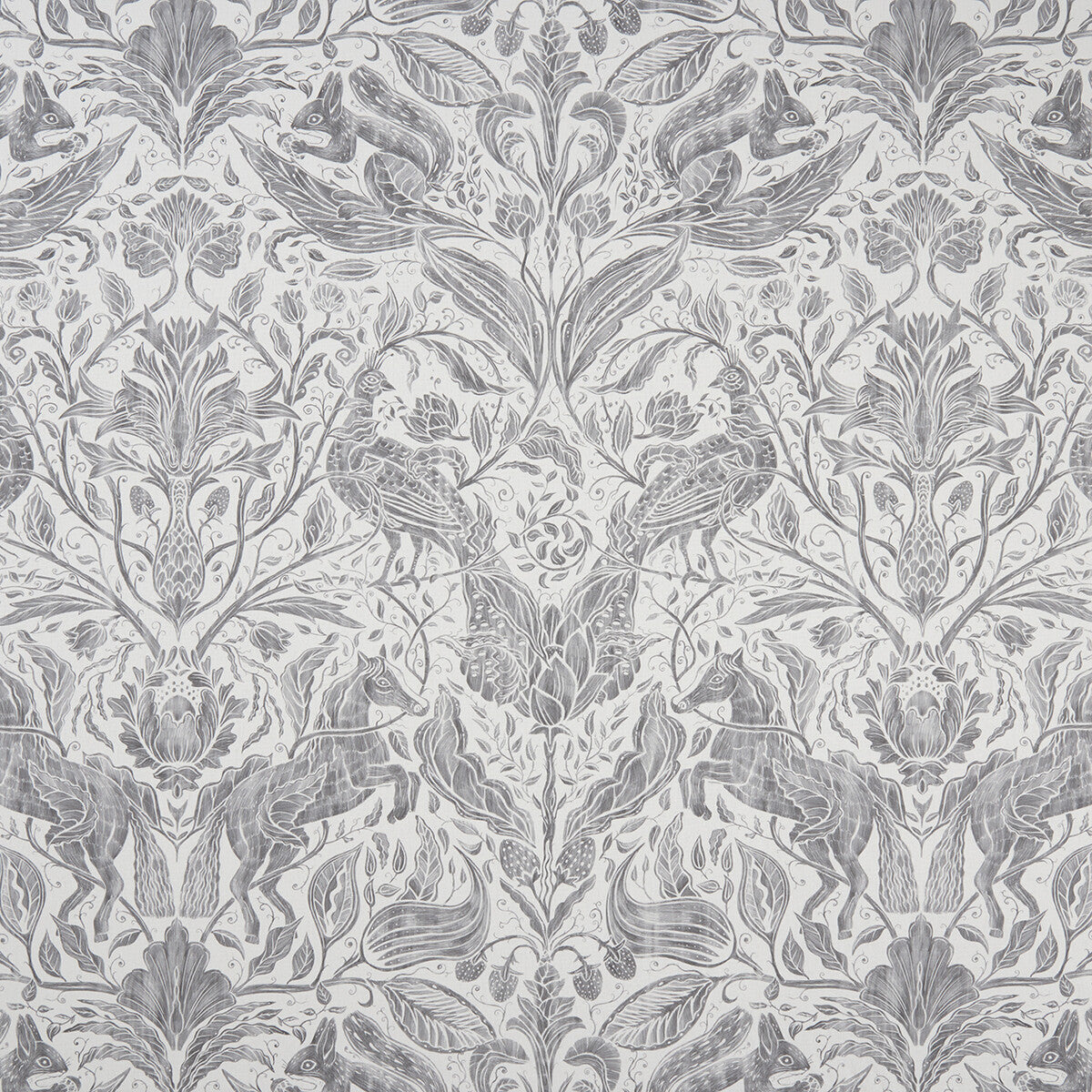 CLARKE AND CLARKE F1159/03.CAC.0 FOREST TRAIL SMOKE Fabric - Eade's Wallpaper
