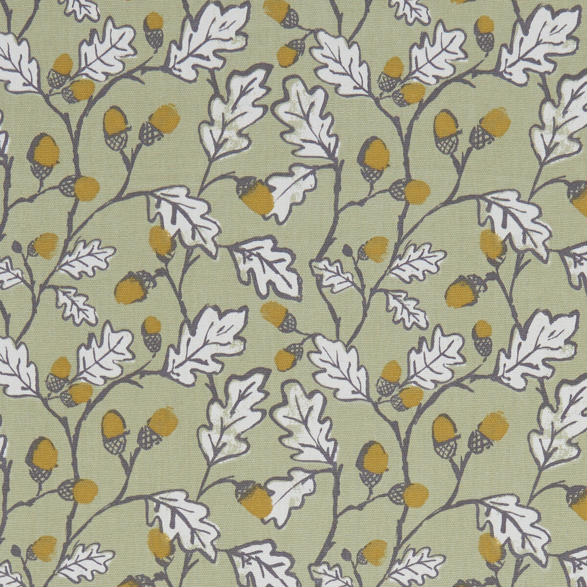 CLARKE AND CLARKE F1182/03.CAC.0 ACORN TRAIL SAGE Fabric - Eade's Wallpaper