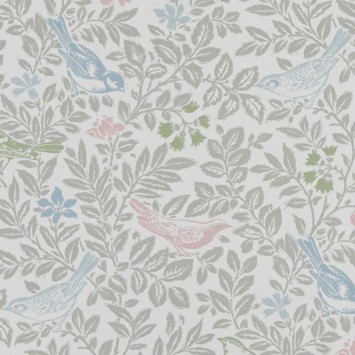 CLARKE AND CLARKE F1184/02.CAC.0 BIRD SONG PASTEL Fabric - Eade's Wallpaper