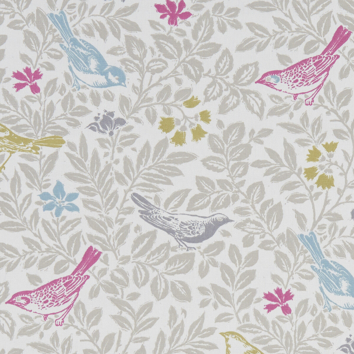 CLARKE AND CLARKE F1184/03.CAC.0 BIRD SONG SUMMER Fabric - Eade's Wallpaper
