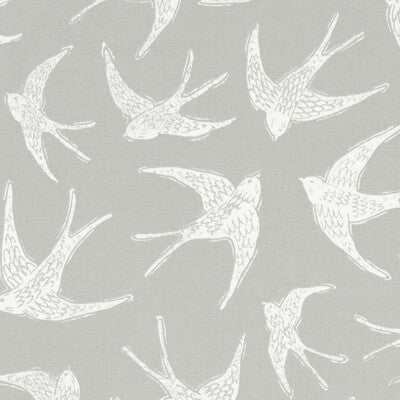 CLARKE AND CLARKE F1187/02.CAC.0 FLY AWAY GREY Fabric - Eade's Wallpaper