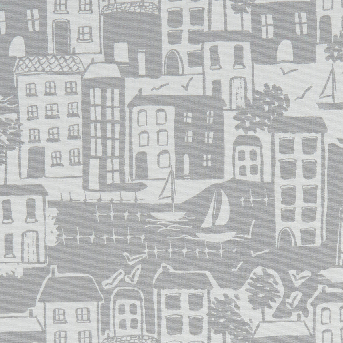 CLARKE AND CLARKE F1196/02.CAC.0 WATERSIDE GREY Fabric - Eade's Wallpaper
