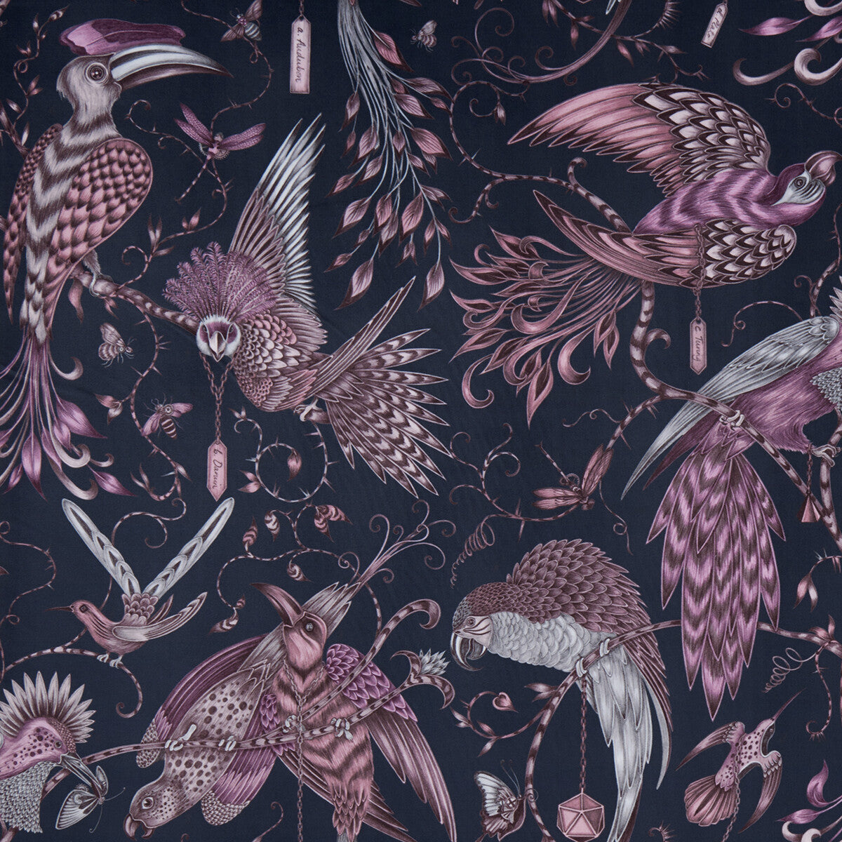 CLARKE AND CLARKE F1207/01.CAC.0 AUDUBON VELVET PINK Fabric - Eade's Wallpaper