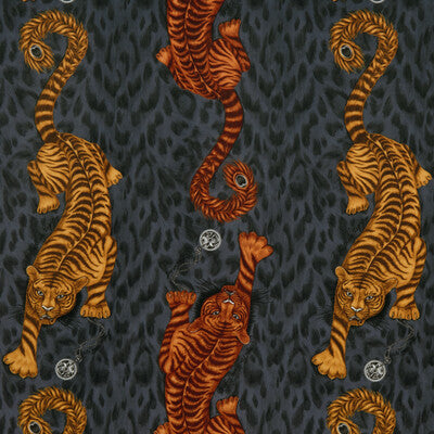 CLARKE AND CLARKE F1213/01.CAC.0 TIGRIS VELVET FLAME Fabric - Eade's Wallpaper