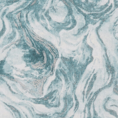 CLARKE AND CLARKE F1280/04.CAC.0 LAVICO SHEER MINERAL/KINGFISHER Fabric - Eade's Wallpaper