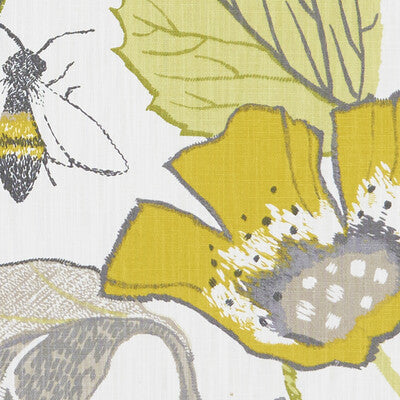 CLARKE AND CLARKE F1289/02.CAC.0 LOTUS CHARTREUSE/CHARCOAL Fabric - Eade's Wallpaper