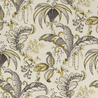 CLARKE AND CLARKE F1330/01.CAC.0 OPHELIA CHARCOAL/OCHRE Fabric - Eade's Wallpaper