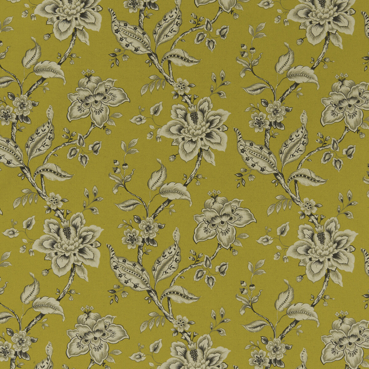 CLARKE AND CLARKE F1331/02.CAC.0 PALAMPORE CHARTREUSE Fabric - Eade's Wallpaper