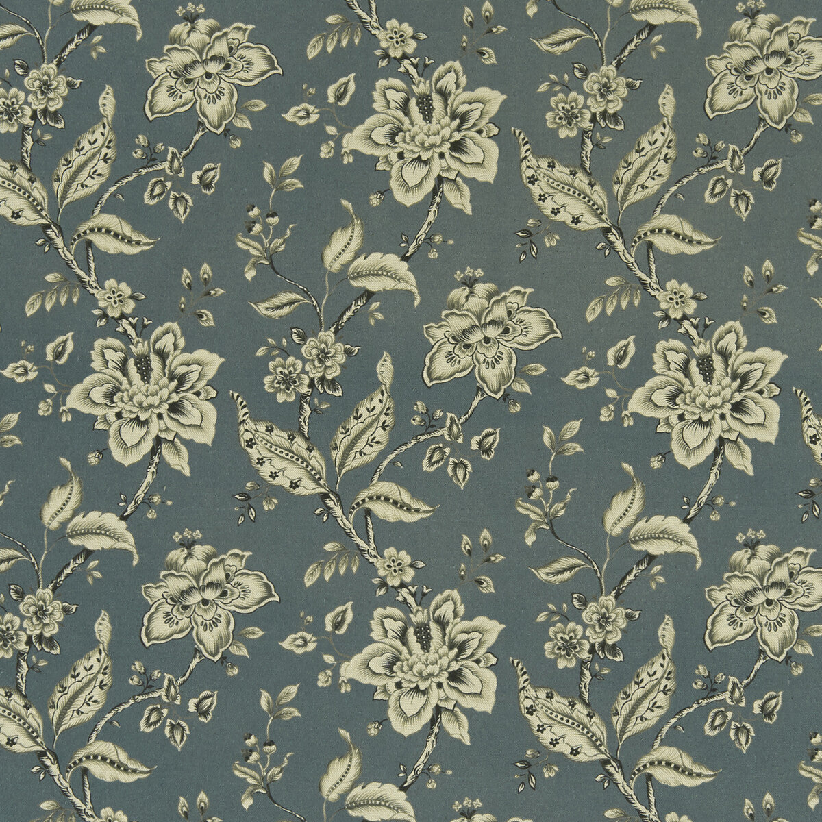 CLARKE AND CLARKE F1331/03.CAC.0 PALAMPORE DENIM Fabric - Eade's Wallpaper