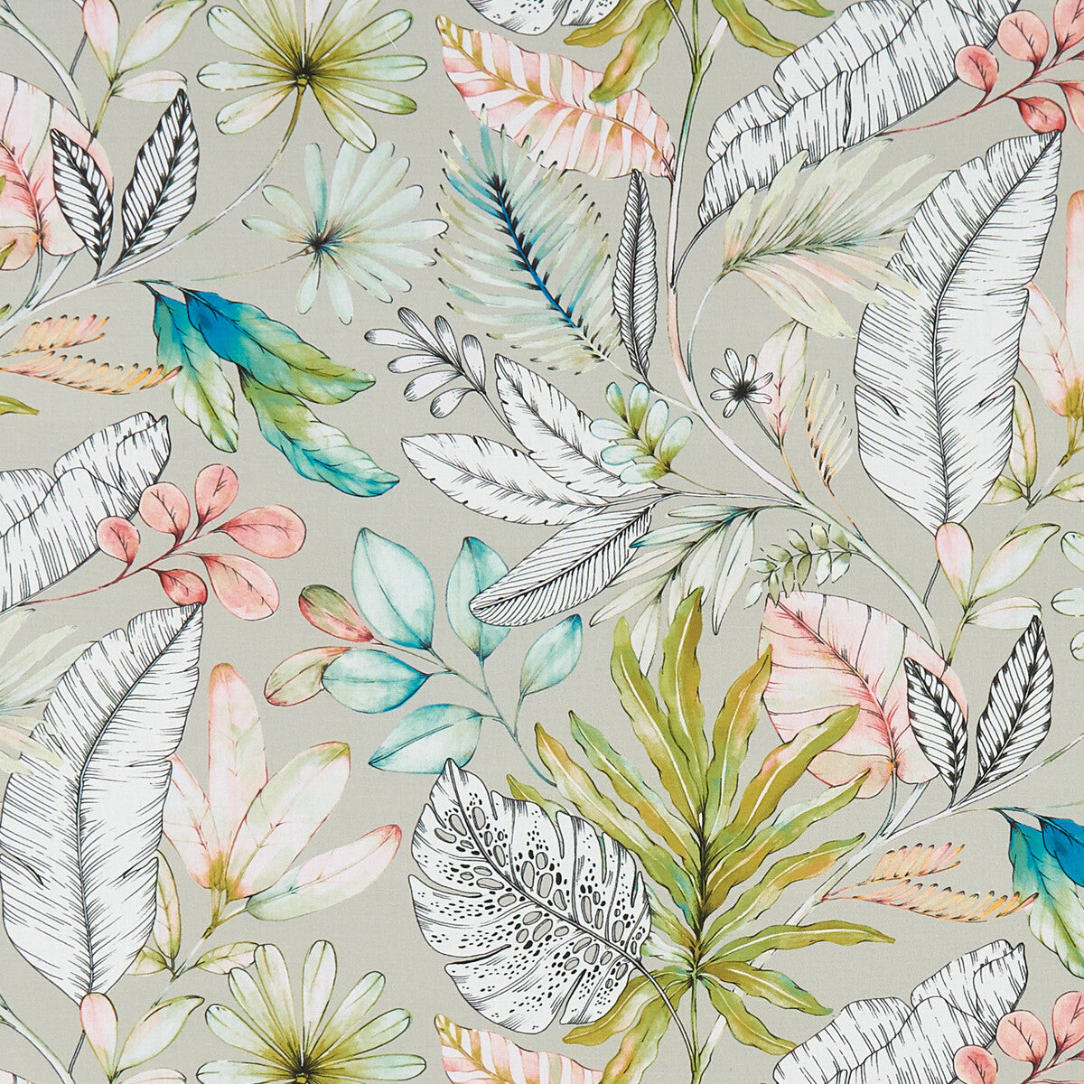 CLARKE AND CLARKE F1363/03.CAC.0 TROPICANA PASTEL Fabric - Eade's Wallpaper