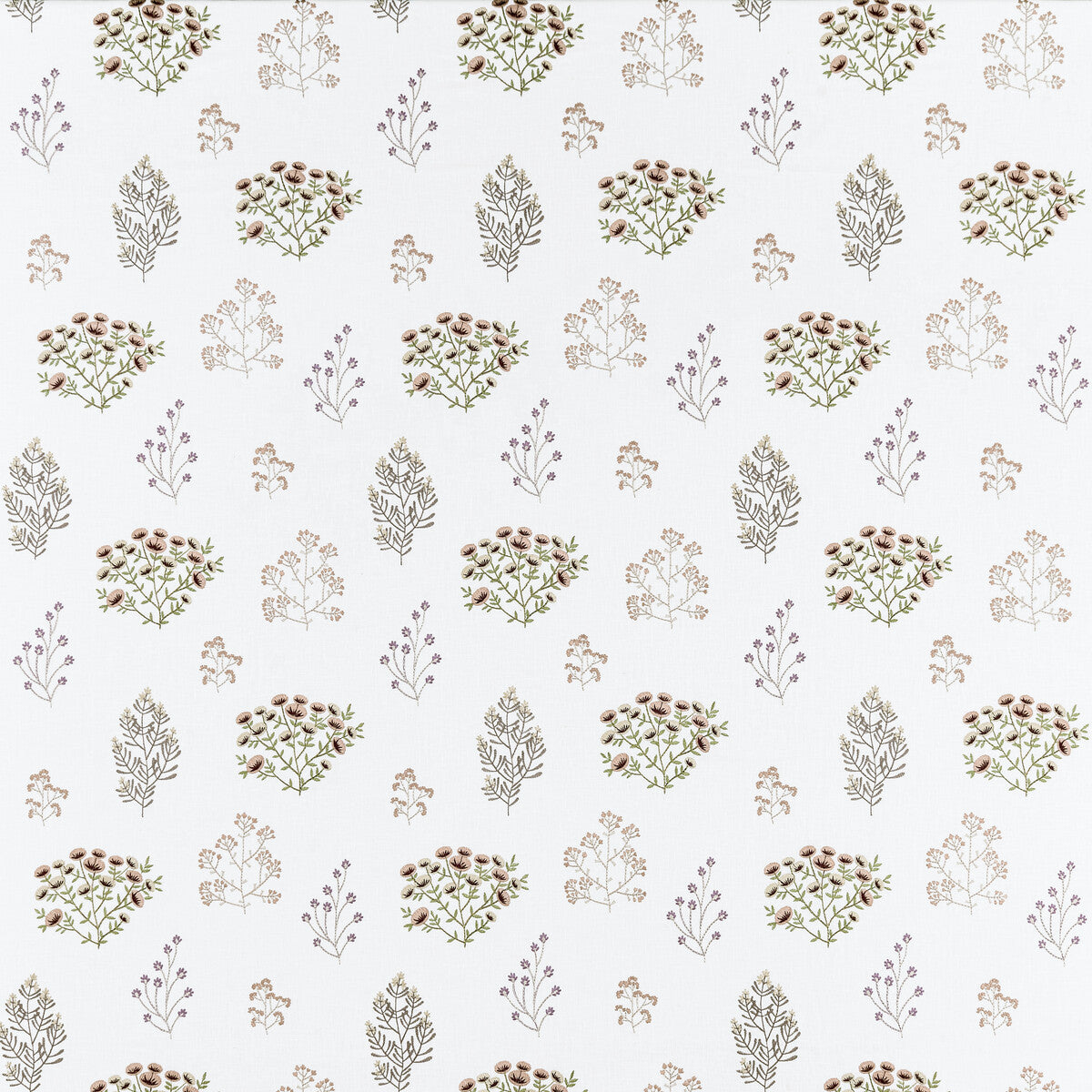 CLARKE AND CLARKE F1431/01.CAC.0 FLORIS BLUSH/DAMSON Fabric - Eade's Wallpaper