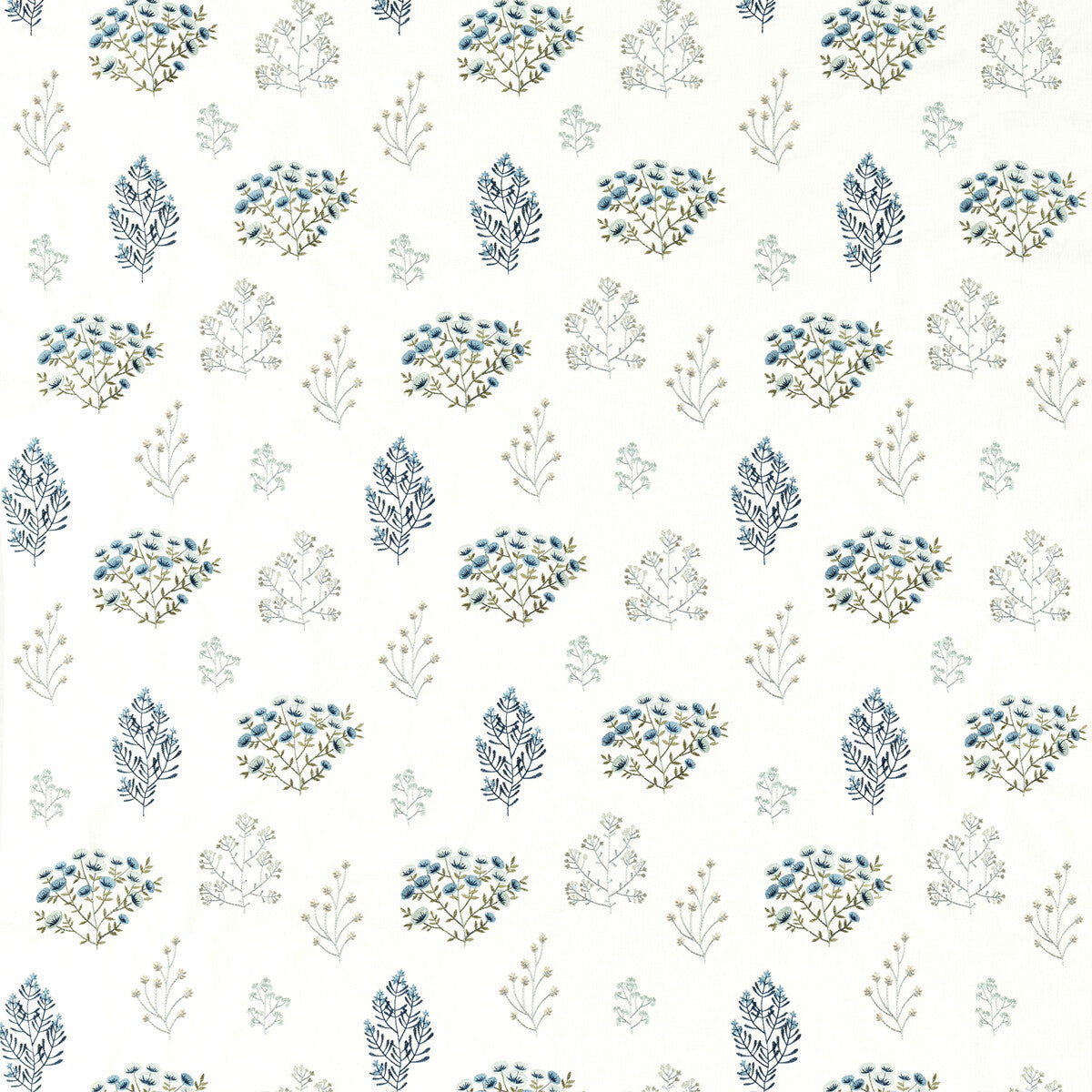 CLARKE AND CLARKE F1431/04.CAC.0 FLORIS MINERAL/DENIM Fabric - Eade's Wallpaper