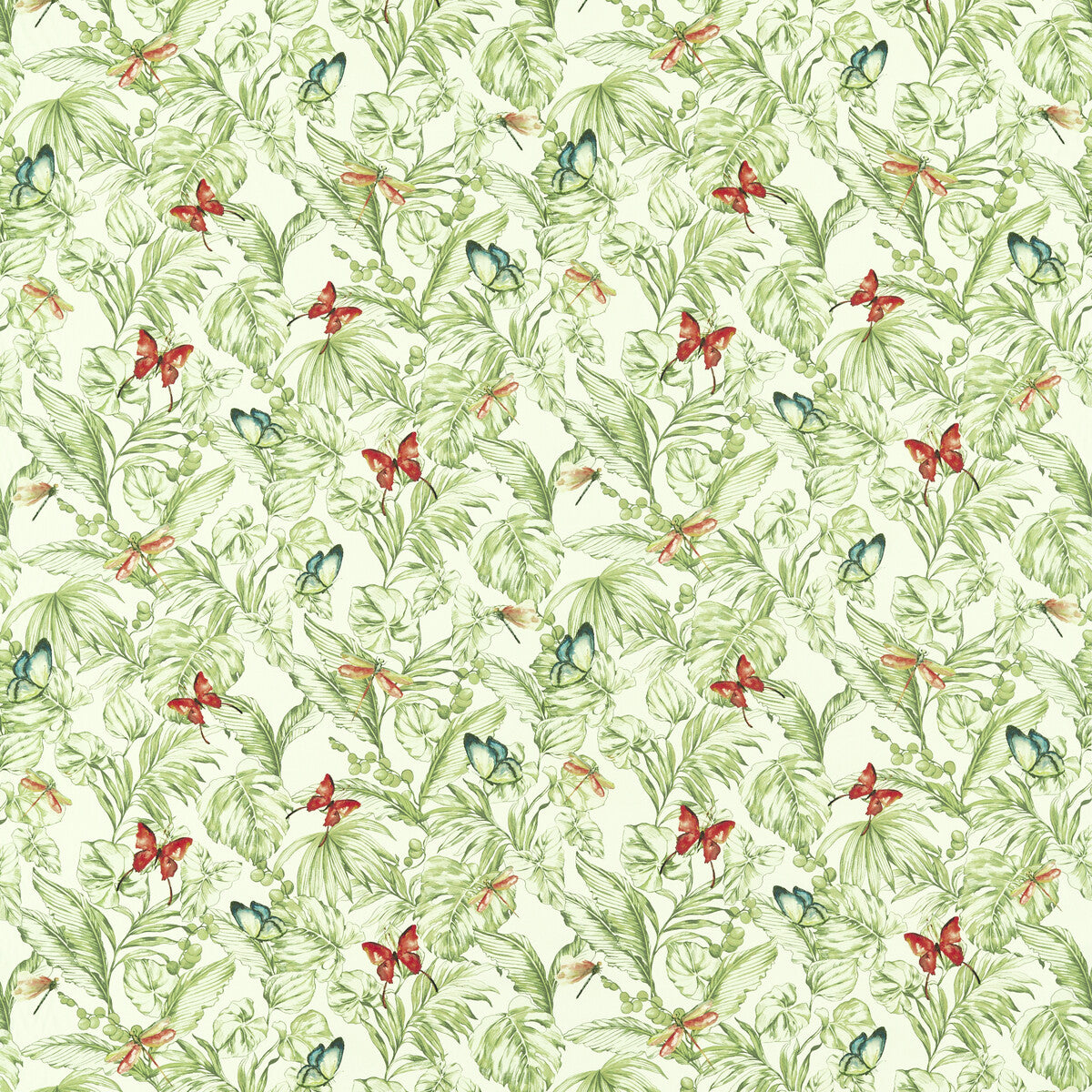CLARKE AND CLARKE F1513/05.CAC.0 ACADIA OLIVE/SPICE Fabric - Eade's Wallpaper