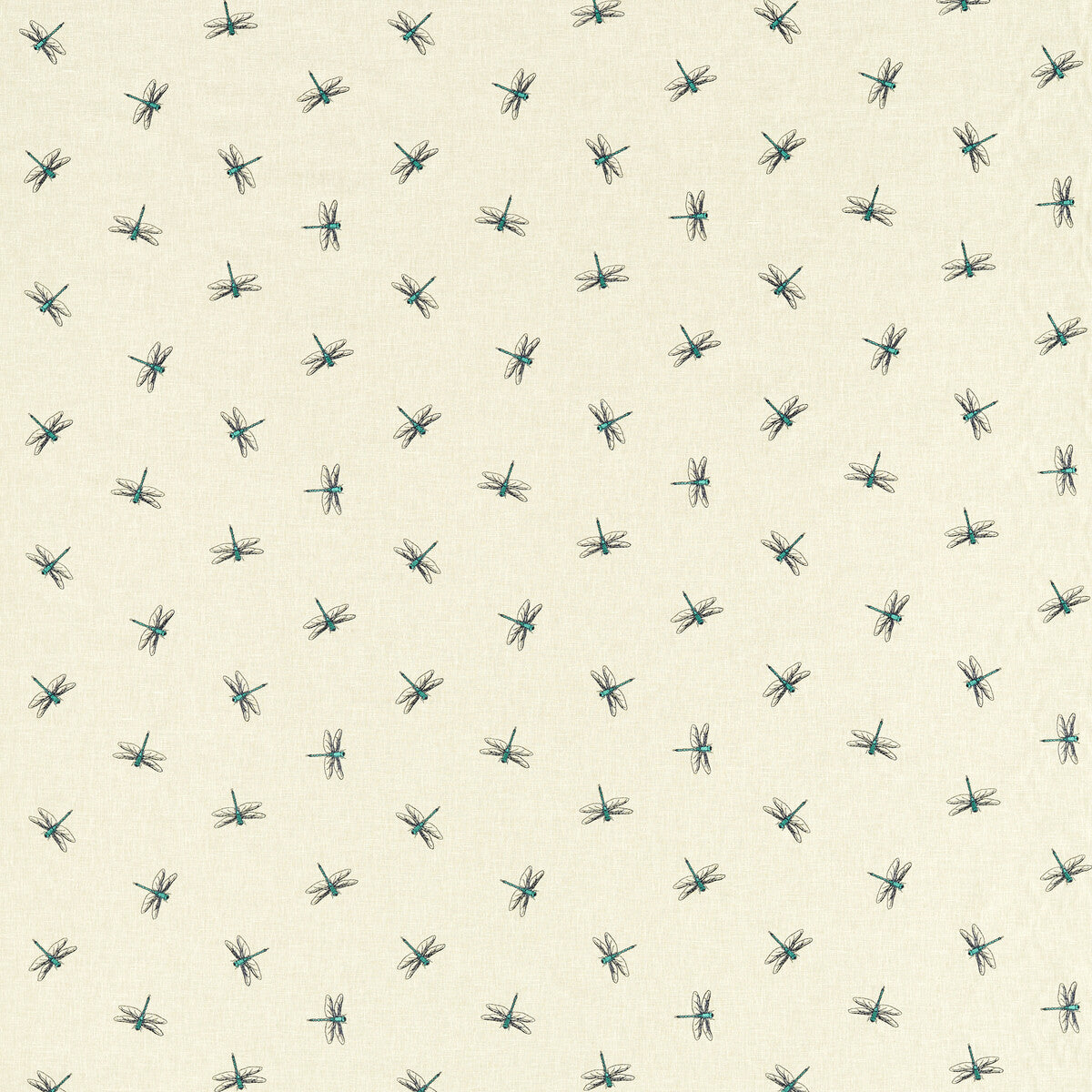 CLARKE AND CLARKE F1514/04.CAC.0 DAMSEL TEAL Fabric - Eade's Wallpaper