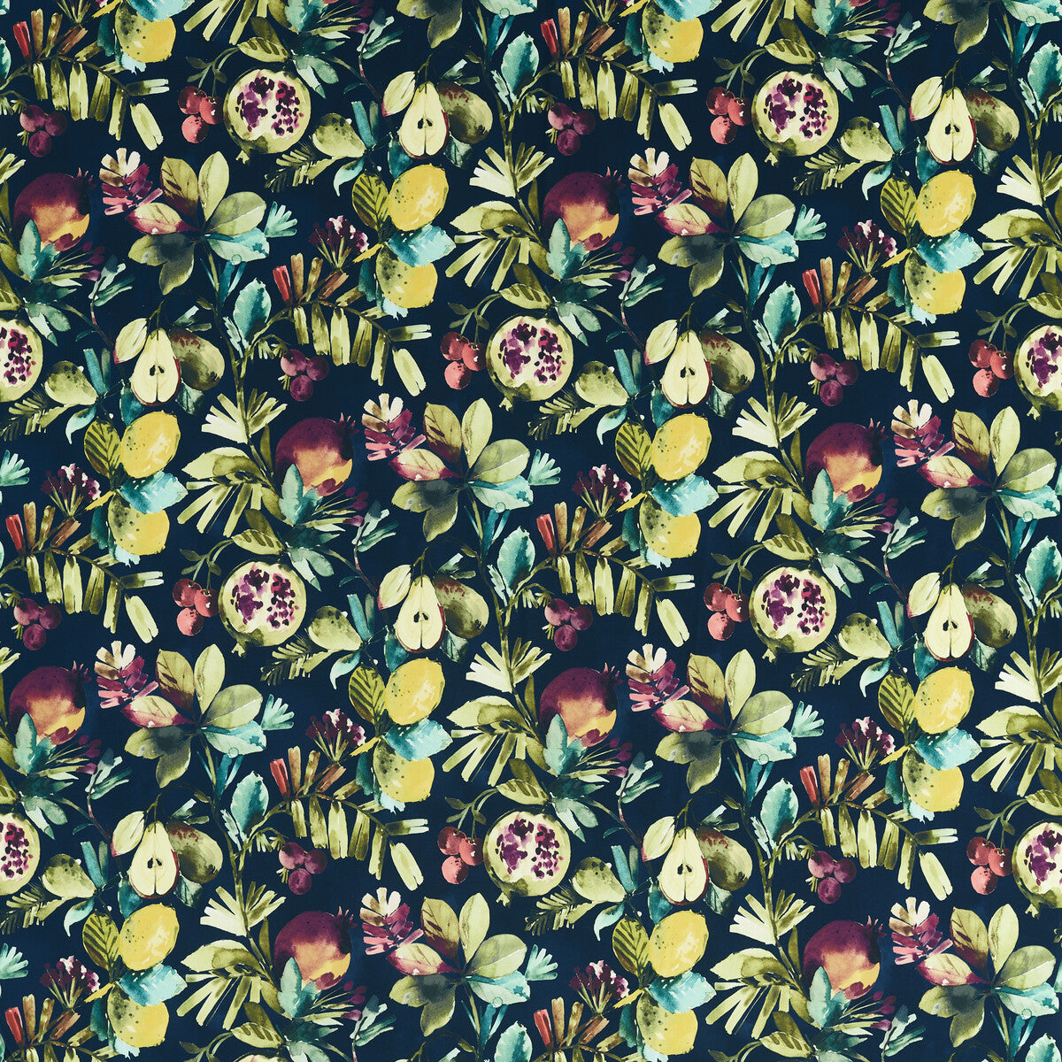 CLARKE AND CLARKE F1515/01.CAC.0 FRUTA MIDNIGHT VELVET Fabric - Eade's Wallpaper