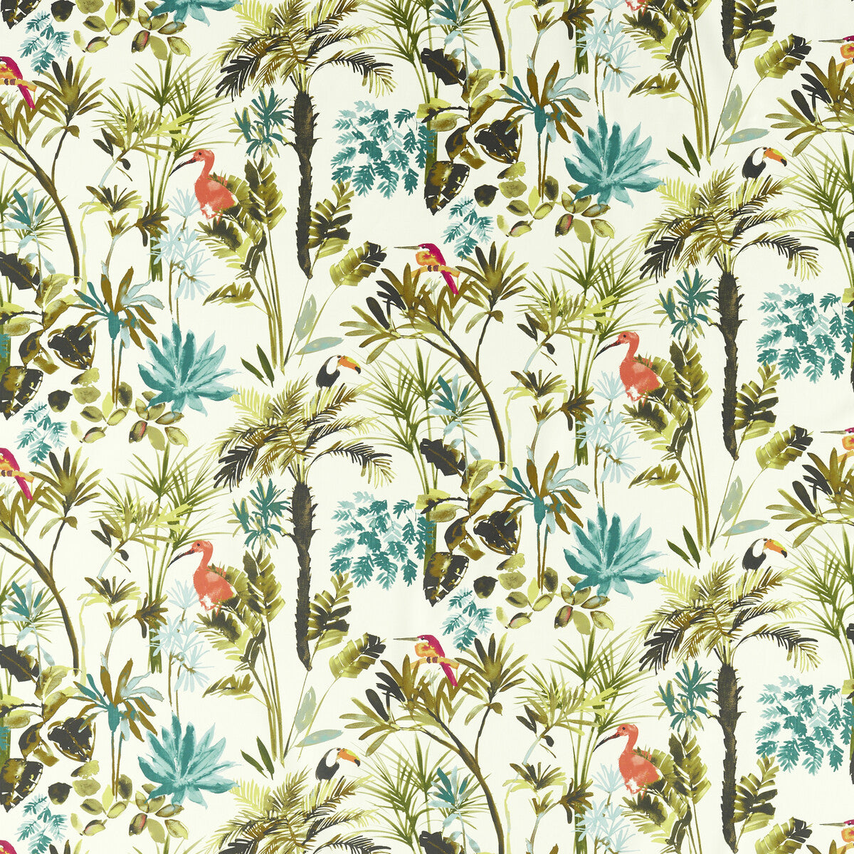 CLARKE AND CLARKE F1518/02.CAC.0 PALM SKY Fabric - Eade's Wallpaper