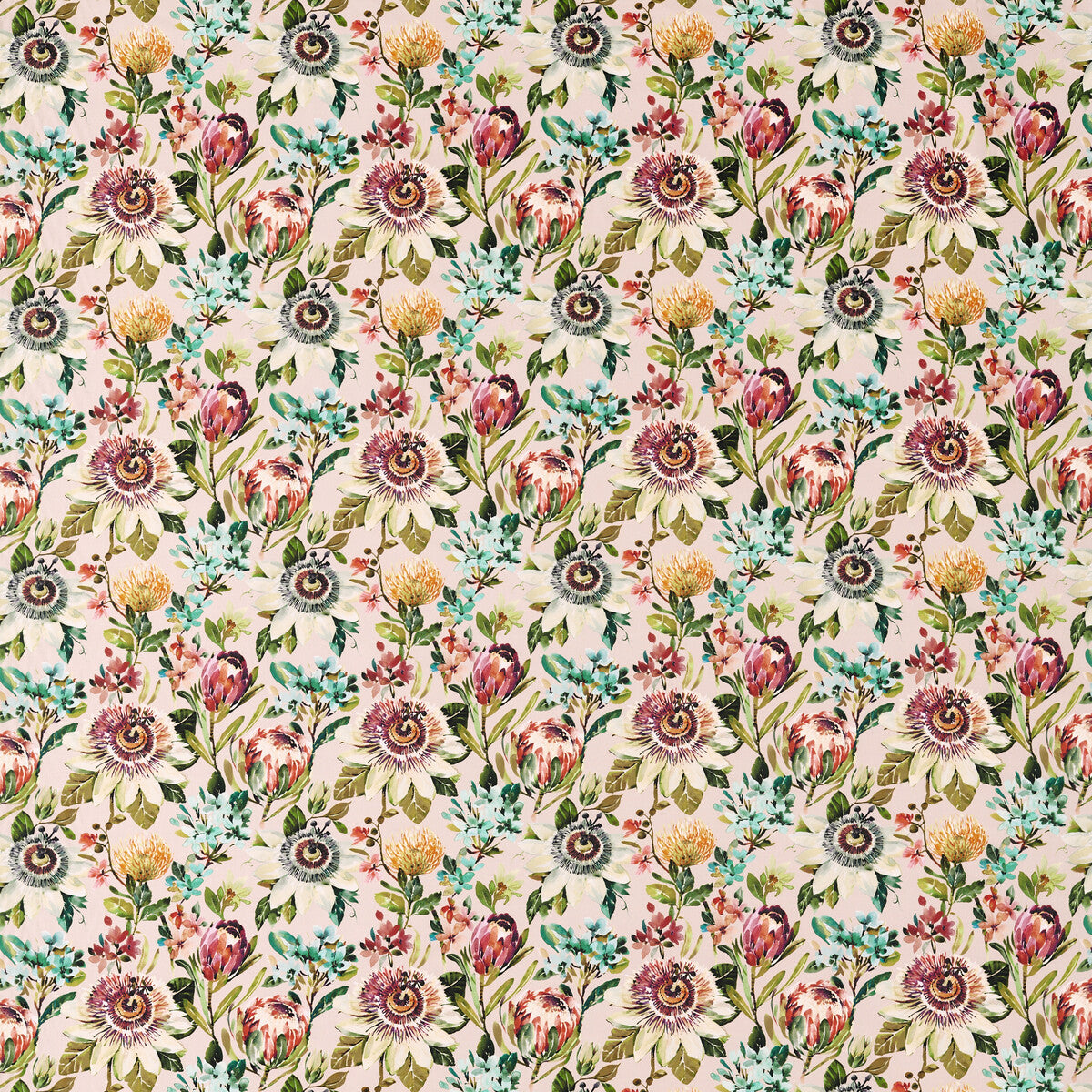 CLARKE AND CLARKE F1519/02.CAC.0 PARADISE BLUSH Fabric - Eade's Wallpaper